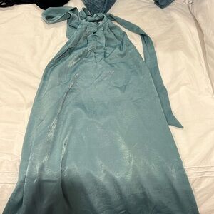 teal halter dress